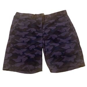 Gap Boyfriend Roll Up 08 Khaki Shorts, Blue Camo, Size SP 14, NWOT, $35